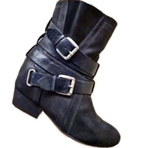 NAYA & ANTHRO moto wedge boots US 7.5 EUC